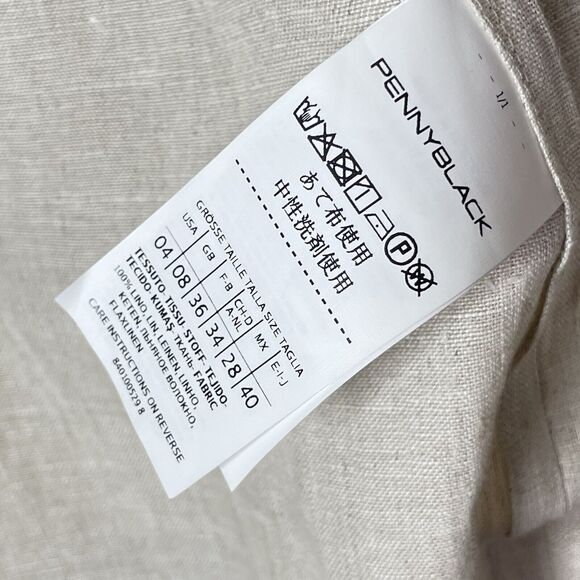 Womens 100% Linen Sleeveless Beige Vest Coat Italy Career Boho Chic NEW - Picture 7 of 11